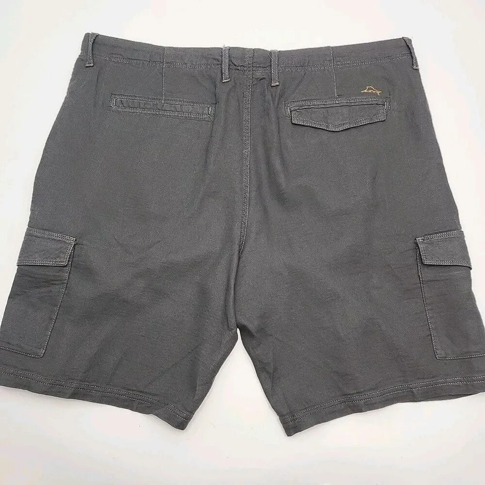 Tommy Bahama Shorts Cotton Cargo Gray Men Sz 42 Flat Front 9.5